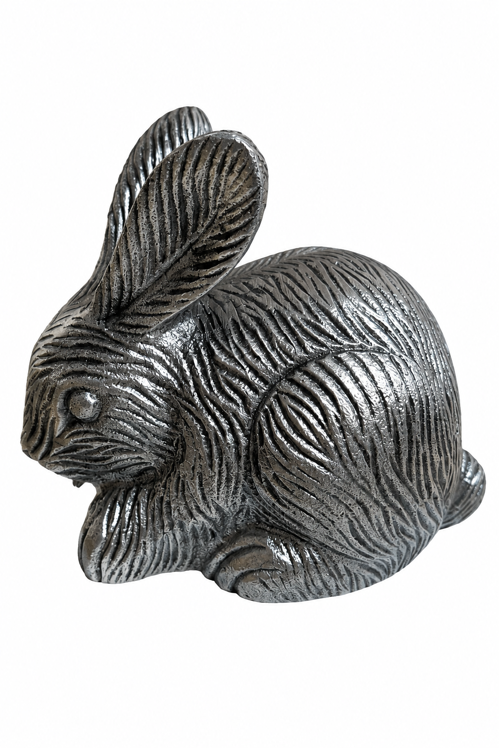 Silver Rabbit Memorial Urn – Detailed Textured Urn